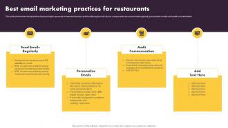 Online And Offline Marketing Tactics Best Email Marketing Practices For Restaurants