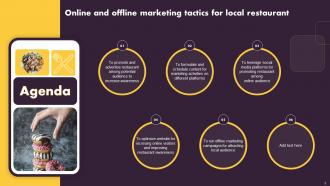 Online And Offline Marketing Tactics For Local Restaurant Powerpoint Presentation Slides Slides Captivating
