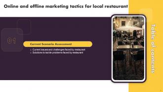 Online And Offline Marketing Tactics For Local Restaurant Powerpoint Presentation Slides Image Captivating