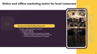 Online And Offline Marketing Tactics For Local Restaurant Powerpoint Presentation Slides Appealing Captivating