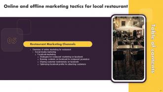 Online And Offline Marketing Tactics For Local Restaurant Powerpoint Presentation Slides Multipurpose Captivating