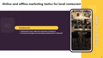 Online And Offline Marketing Tactics For Local Restaurant Powerpoint Presentation Slides Slides Engaging