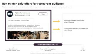 Online And Offline Marketing Tactics Run Twitter Only Offers For Restaurant Audience