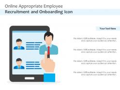 Online appropriate employee recruitment and onboarding icon