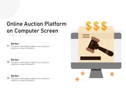 Online auction platform on computer screen