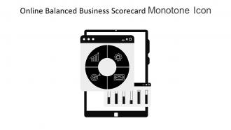 Online Balanced Business Scorecard Monotone Icon In Powerpoint Pptx Png And Editable Eps Format