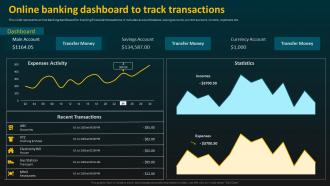 Online Banking Dashboard To Track Transactions E Banking Management And Services