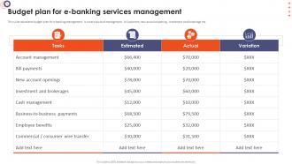 Online Banking Management Budget Plan For E Banking Services Management