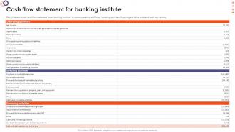 Online Banking Management Cash Flow Statement For Banking Institute