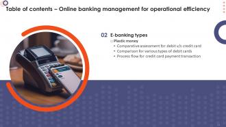 Online Banking Management For Operational Efficiency Powerpoint Presentation Slides Appealing Interactive