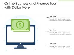 Online business and finance icon with dollar note
