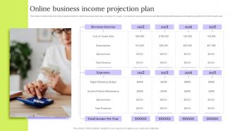 Online Business Income Projection Plan
