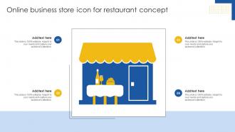 Online Business Store Icon For Restaurant Concept