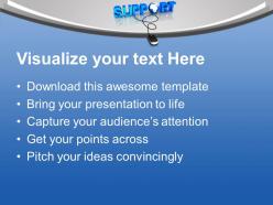 Online business support globe powerpoint templates ppt themes and graphics 0313