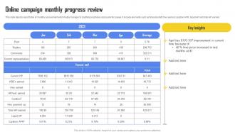 Online Campaign Monthly Progress Review