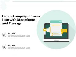 Online campaign promo icon with megaphone and message