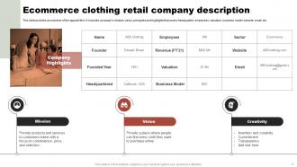 Online Clothing Business Summary Powerpoint Presentation Slides