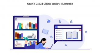 Online Cloud Digital Library Illustration