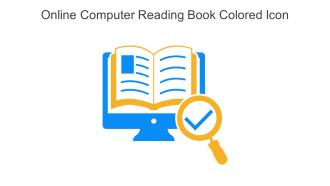 Online Computer Reading Book Colored Icon In Powerpoint Pptx Png And Editable Eps Format