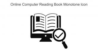 Online Computer Reading Book Monotone Icon In Powerpoint Pptx Png And Editable Eps Format