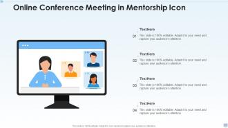 Online conference meeting in mentorship icon