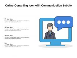 Online consulting icon with communication bubble