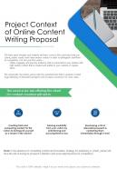 Online Content Writing Proposal Of Project Context One Pager Sample Example Document