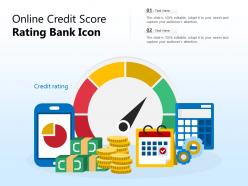 Online credit score rating bank icon