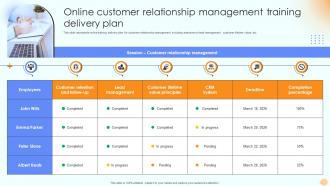 Online Customer Relationship Management Training Delivery Plan