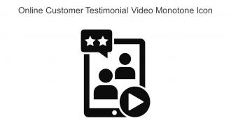Online Customer Testimonial Video Monotone Icon In Powerpoint Pptx Png And Editable Eps Format