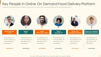 Online edibles delivery investor key people in online on demand food delivery platform