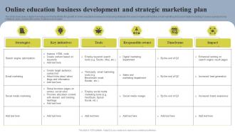 Online Education Business Development And Strategic Marketing Plan