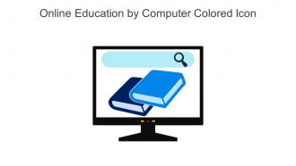 Online Education By Computer Colored Icon In Powerpoint Pptx Png And Editable Eps Format