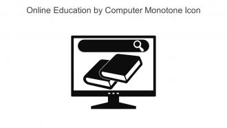 Online Education By Computer Monotone Icon In Powerpoint Pptx Png And Editable Eps Format