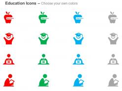 Online education graduate help desk reading ppt icons graphics