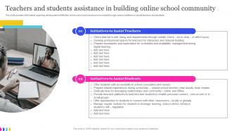 Online Education Playbook Teachers And Students Assistance In Building Online School Community