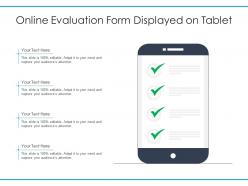 Online evaluation form displayed on tablet