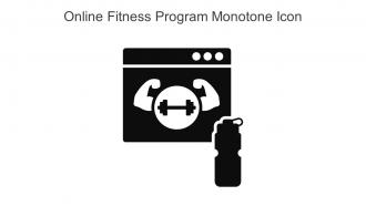 Online Fitness Program Monotone Icon In Powerpoint Pptx Png And Editable Eps Format