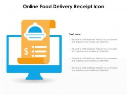 Online food delivery receipt icon