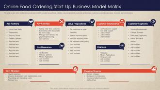 Online Food Ordering Start Up Business Model Matrix