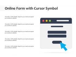 Online form with cursor symbol