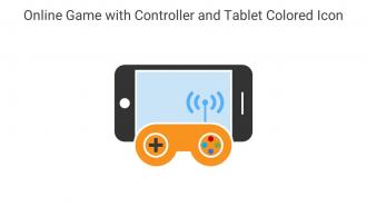 Online Game With Controller And Tablet Colored Icon In Powerpoint Pptx Png And Editable Eps Format