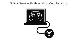 Online Game With Playstation Monotone Icon In Powerpoint Pptx Png And Editable Eps Format