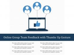 Online group team feedback with thumbs up gesture