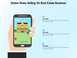 Online home selling for real estate business
