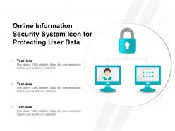 Online information security system icon for protecting user data