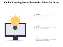 Online learning icon of innovative education ideas