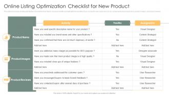 Online Listing Optimization Checklist For New Product