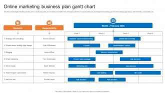 Online Marketing Business Plan Gantt Chart