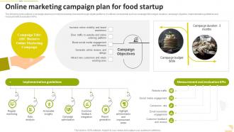 Online Marketing Campaign Plan For Food Startup Food Startup Business Go To Market Strategy